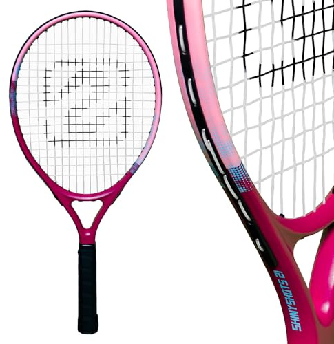 Shiny Shots 21-Inch Kids Tennis Racket - Lightweight Junior 21 inch Tennis Racket for Ages 6-8, Durable Aluminum with Kid-Sized Grip, & Big Sweet Spot