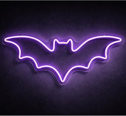 Sweet Dream Code Neón Murciélago LED Grande (50x20 cm) | Cartel Luminoso Dimerizable Gaming Profesional | Decoración Setup Streamer