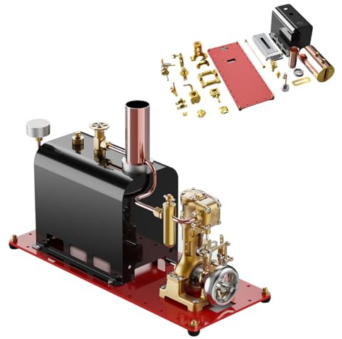 ToysWeltX RW-BL1K Mini Macchina A Vapore Singolilindrico Con Caldaia Come Modellino Per I Collezionisti Di Barca A Vapore E Gli Azienti Industriali