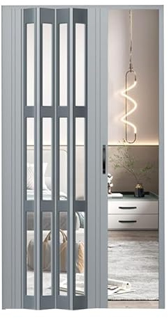 PVC-fälldörrar, dragspelsdörrar Inomhus dragspelsdörrhandtag i akrylpanel, flerfärgad, flera storlekar(Grey,180x180cm)