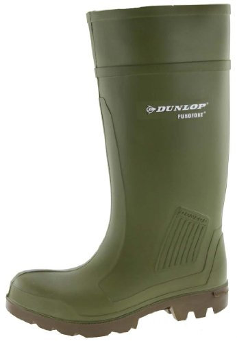 Dunlop Grüner Gummistiefel - Dunlop Purofort Professional mit Stahlkappe und Trittschutz EN 345-S5, 48/49