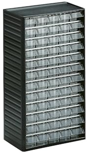 TRESTON Kleinteilemagazin 550-3, BxTxH 310x180x550 mm, Gehäuse Anthrazit, 60 Schubladen Glasklar