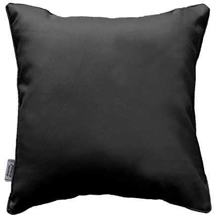Douceur d'Intérieur, Coussin Déhoussable (60 x 60 cm) Essentiel Noir, Polyester Uni
