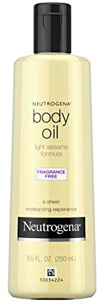 Neutrogena Body Oil Light Sesame Formula, Fragrance Free 8.5 oz (Pack of 4)