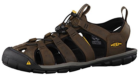 Keen Herren Clearwater Cnx Leather Sandalen,Braun (Dark Earth/Black 0), 44 EU