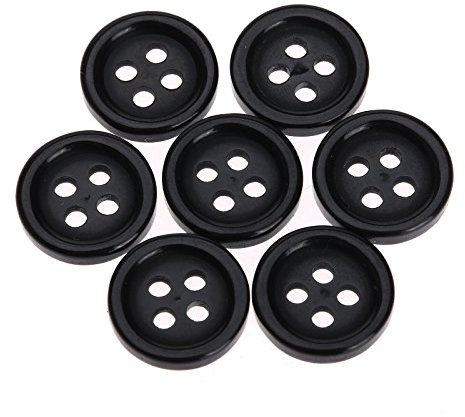 100Pcs 10mm 4 Löcher Harz DIY Knöpfe Kleidung Schwarz