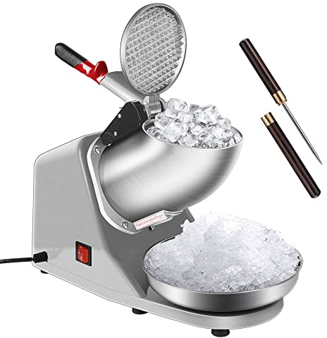 VIVOHOME Electric Ice Shaver Snow Cone Maker Machine Silver 143lbs/hr with Ice Pick for Home and Commercial Use