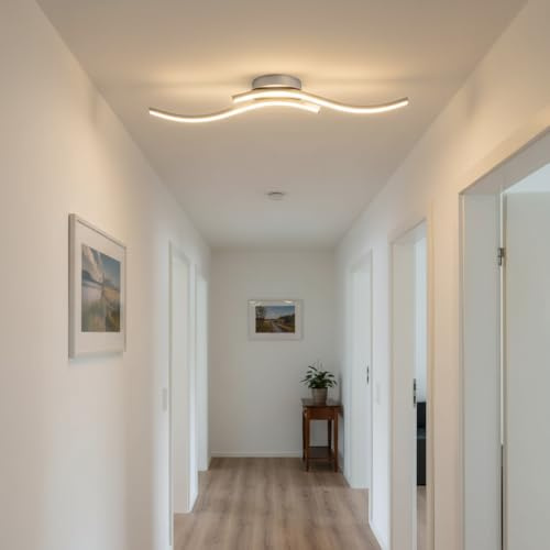 Trango 2 luci Lampada da soffitto a LED a forma d'onda, lampada da bagno, lampada da parete 3159 ​​incl. 2x illuminante modulo LED da 5 watt 3000K lampada da soffitto a luce diretta bianca a 230 V