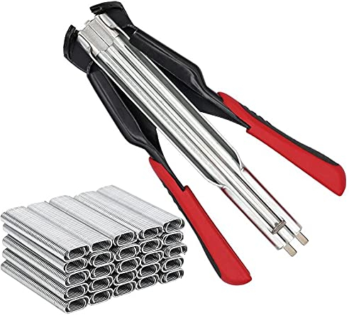 M.Z.A Hog Ringzangen Kit Manuelle Käfigringe Zange mit 2500 Stück Zaunzange Ringe C-Typ Clip Installationsausrüstung Werkzeug für Tierzäune