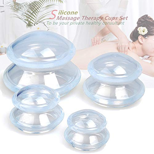 Schröpftherapie-Set in 4 Größen - Professionelles Schröpftherapie-Studio und Haushalt Silikon-Schröpfset, stärkere Saugkraft, geeignet für myofasziale Massage, Muskel-, Nerven-, Gelenkschmerzen
