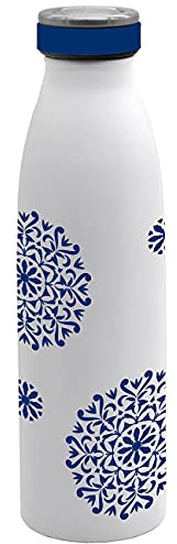 Isolierflasche Classic Blue Ornament Edelstahl | doppelwandig | Trinkflasche | To go | Flasche | Skandinavien
