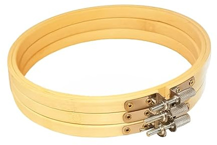 3 Pack Round Bamboo Embroidery Hoops 8 inch for Embroidery Kit – 20 cm Cross Stitch Rings for DIY Sewing Arts and Crafts