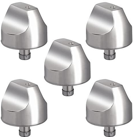 WB03X32194 WB03T10329 Burner Control Dial Knob Replacement Compatible with GE Cafe Series Gas Stove, 5 Pack Cooktop Profile Range Oven Knob with Reinforce Rings Replaces WB03X25889, AP5985157, 4920893