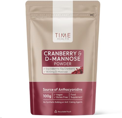 D-Mannose & Cranberry - 50:1 Extract 25% Anthocyanins - 100g - UK Made | Urinary Tract Cleanse - Bladder Care - Extra Strength - GMP Standards - Vegan - Powder