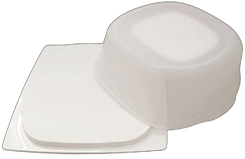 Tupperware KäseMax quadratisch Junior weiß transparent Käseglocke Käsebehälter Käse Kondensplus Kondenspro Cheese CheeSmart stapelbar