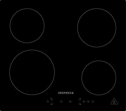 Respekta Rahmenloses Induktionskochfeld autark / Einbaukochfeld induktiv mit 4 Platten / 9 Leistungsstufen / Touch Control / Timer / Kindersicherung / 60 cm / in schwarz / KM4295i-28