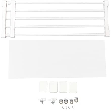 Divisores de Estantes, Estante de Tensión de Armario de Tubo de Acero PP Estante de Almacenamiento Divisor de Armario sin Clavos Extensible (75‑120 cm / 29,5‑47,2 Pulgadas de Largo)
