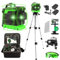 Livella Laser Autolivellante 360 Laser Verde 3D 12 Linee con Treppiedi Linea trasversale Orizzontale e Verticale Staffa a Parete 2 Batterie