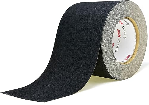 S&X Anti Slip Tape 10cm x 18.3m Heavy Duty Non Slip Tape for Steps, Stairs, Decks, High Traction Grip Tape Outdoor Waterproof and Durable, Black