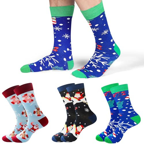 Chaussettes Humour Homme, Chaussettes Homme Fantaisie Chaussette de Noel Homme en Coton Cadeaux Drole pour Hommes, Chaussettes Rigolotes Homme Idée Cadeau Homme Papa Grand-père mon Amie 43-46