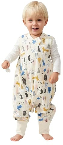 Duomiaomiao 0.5 TOG Toddler Sleep Bag 24-36 Months 100% Cotton Lightweight Baby Sleep Sack with Feet, Breathable Comfy Toddler Wearable Blanket