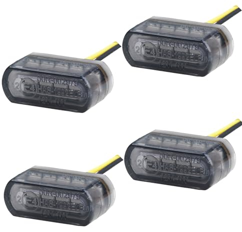 LED Mini Motorrad Blinker Micro Stripe e-geprüft vorn + hinten Verkleidungsblinker universal (Leicht getönt, 2 Paar)