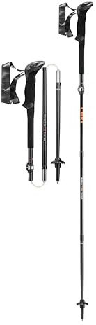 LEKI Makalu FX.One Carbon Wanderstöcke, Black-naturalcarbon-orange, 120CM