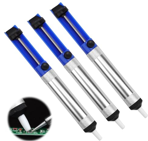 FINELYCR 3 Pièces Pompe a Dessouder, Pompe à Dessouder avec Embout Antistatique en Téflon, Pompe Dessouder pour Aspirer L'étain à Souder Liquide, Accessoires Indispensables pour Soudeurs
