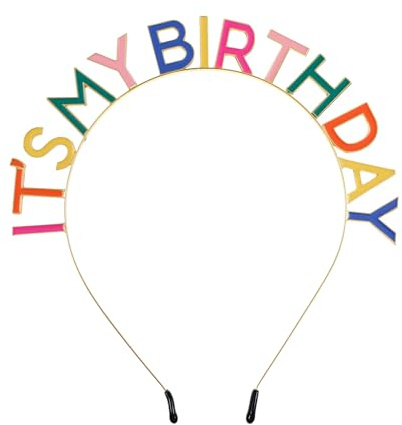 Oruola Its My Birthday Headband, Rainbow 'Its My Birthday' Crown, Metal Women's & Girls' Stretchable Headband, 1 Count (Pack of 1)