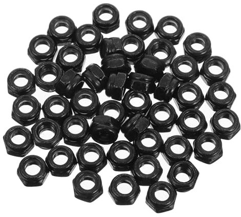 GARVALON 50piezas Tuercas Hexagonales Inoxidable De Nylon y Antideslizante Accesorios De Construcción Para y Proyectos De Bricolaje