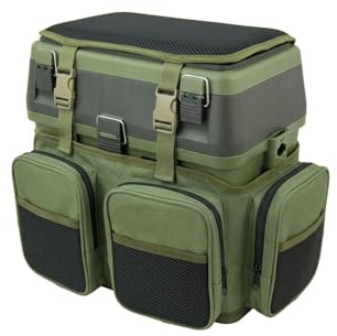 Roddarch Tough Box Fishing Seat & Rucksack Combo: 600D Ripstop Nylon Backpack with 18L ABS Storage Case