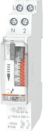 Suevia SU400432 Zeitschaltuhr für Hutschiene, Betriebsspannung AC Dino One RS 1 NO 16A 230V/A