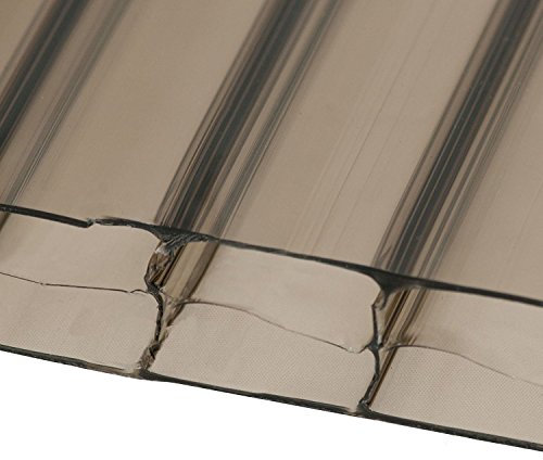 Bronze, 1 x 2.5m (Width x Length) 16mm Multiwall Polycarbonate Sheets Poly Plastic Roof Panel for Lean-to Canopy Conservatory