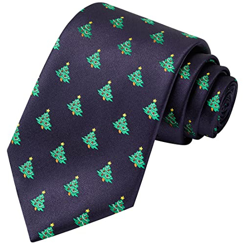 KissTies Christmas Tie Xmas Tree Blue Necktie Holiday Season Festive Ties