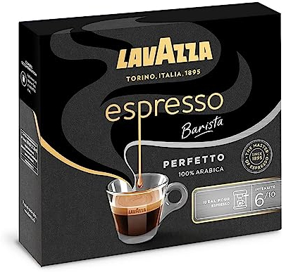 Lavazza, Espresso Barista Intenso, Café Moulu, 2 x 250g, Idéal pour la Machine Filtre ou Manuelle, Notes Aromatiques de Fruits Secs, pour un Espresso au Goût Intense et Velouté, Intensité 9/10, 500 g