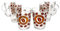 6er Set Cremona Glas-Kaffeebecher mit Henkel I Orange I 320 ml I Milchglas-Optik mit Kaffeebohnen und Aufschrift I Alternativ für Milchkaffee, Cappuccino, Kakao & Co
