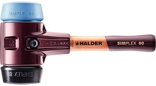 Simplex Schonhammer, TPE-soft / Gummikomposition; mit Tempergussgehäuse und hochwertigem extra kurzen Holzstiel | D=80 mm / Stielausführung=extra kurz | 3012.082