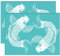 OLYCRAFT 2 Stück Koi Siebdruckschablonen Selbstklebende Thema Sommer Koi Fisch Orientierungsschablonen Siebdruckschablonen Wiederverwendbar Siebdruck Mesh Transfer Zum Malen Auf Holz T Shirts-28x22cm