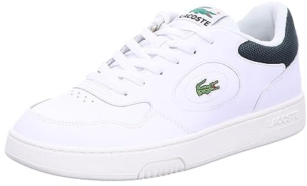 Lacoste Herren Low-Top Sneaker T-Clip 0120 2 SMA, Männer Halbschuhe,schnürschuhe,schnürer,Business,Freizeit,WHT/DK GRN (1R5),42 EU / 8 UK
