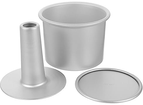 Luxshiny Heightened Hollow Cake Mold Round Cake Mold Removable Bottom Aluminum Alloy Baking Pan for Baking for Special Occasions and Home Projects