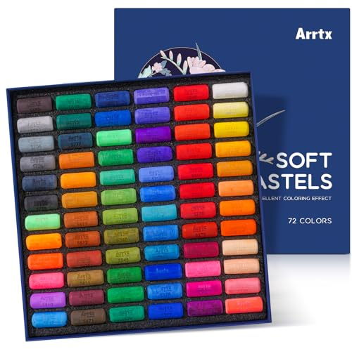 Arrtx Weiche Pastellkreide, 72 Farben, weich und hohe Haftung, für Künstler, Anfänger, traditionelle Kunstkreation, Kunstbedarf für Erwachsene, Malen, Zeichenmedien, Basteln