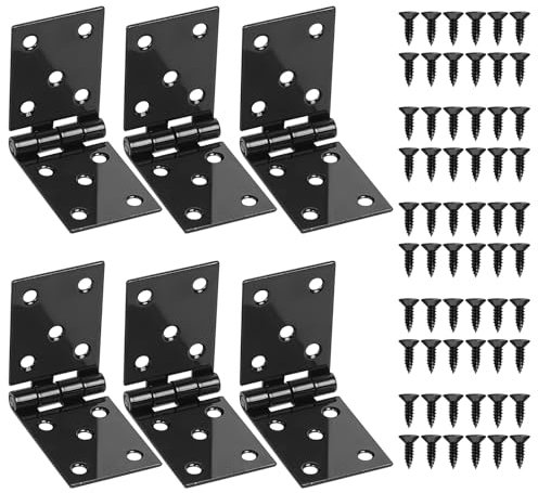 6 Pcs Bisagras Cajon Madera, Conectores de Bisagra de Puerta, Bisagra de Muebles, Bisagras Plegables, Bisagras de Puerta de Madera, Bisagras Abatibles para Cajas Puertas de Madera(100 x 35 mm)