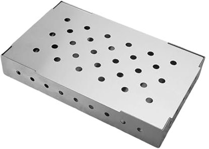 Ronyme Scatola per Affumicatura con Coperchio in Acciaio Inox per Barbecue All'aperto, Style B