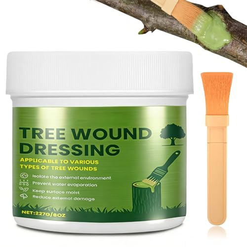 TYXJJ-BF Cera de árbol con pincel (277 g) | Sellador de heridas de secado rápido para árboles frutales, árboles ornamentales y arbustos | Protege contra hongos y humedad | Protección elástica para