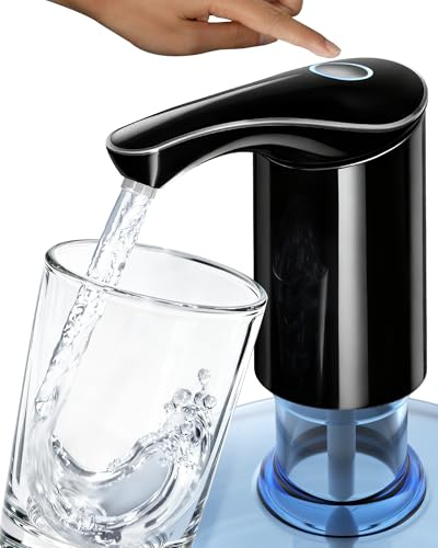 【Salida más alta】Dispensador de agua para jarra de 5 galones, botella eléctrica USB C con bomba de agua silenciosa, bomba automática portátil recargable para casa, oficina, caravana, viajes