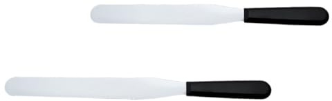 OSALADI Lot de 2 Spatules à Crème à Gâteau en Acier Inoxydable, 20 Cm et 25 Cm, Racloirs à Beurre Polyvalents pour Pâtisserie Cuisine, Accessoire pour Étaler Confiture, Fromage et