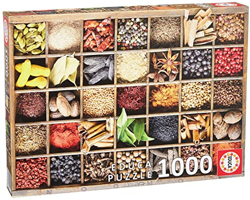 Educa - Puzzle 1000 pezzi Spezie | Puzzle cucina e cultura | Misura 48x68 cm | Include colla Fix | Per adulti 14+ (15524)