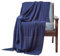 HOMESCAPES Large Navy Cable Knit Throw 150 x 200 cm Combed Cotton Soft and Cosy Dark Blue Blanket Bed and Sofa Throw For Small Sofas and Double Beds