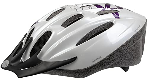 Ventura Damen Fahrradhelm White Flower, weiß/violett, M, 731032.0