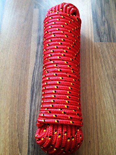 Machermann Nr.2 Rope,Expanderseil,Planenseil,Kunststoffseil 8 mm x 30 m,Expanderseil,Planenseil,Kunststoffseil, Tauziehen,Schleppseil,Schleppleine,Vielzweckseil,Bootsseil Rot